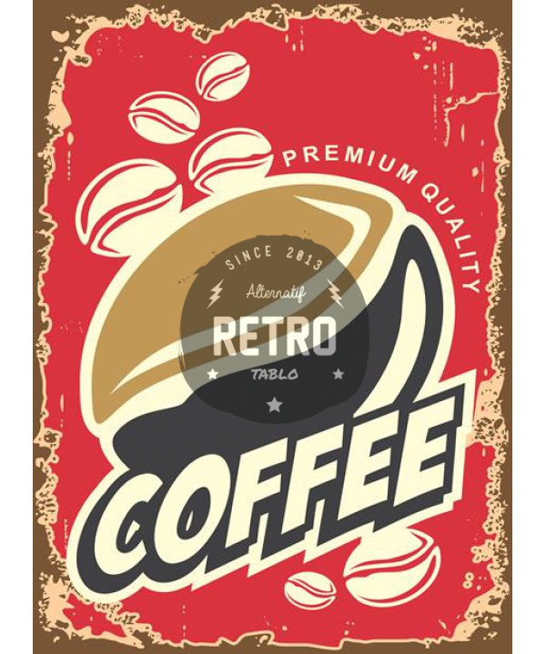 Kahve & Coffee 1 - Ahşap Retro Tablo